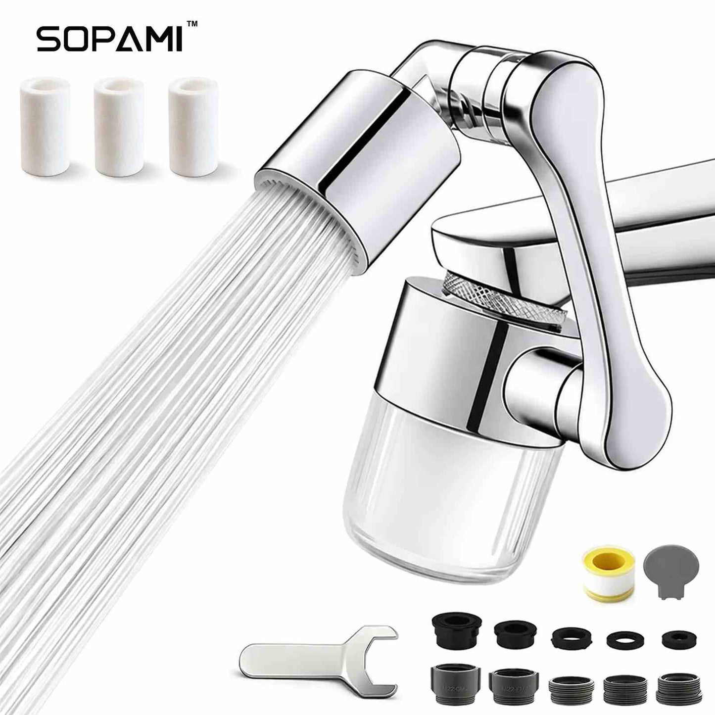 3D Swivel Filter Faucet Extender