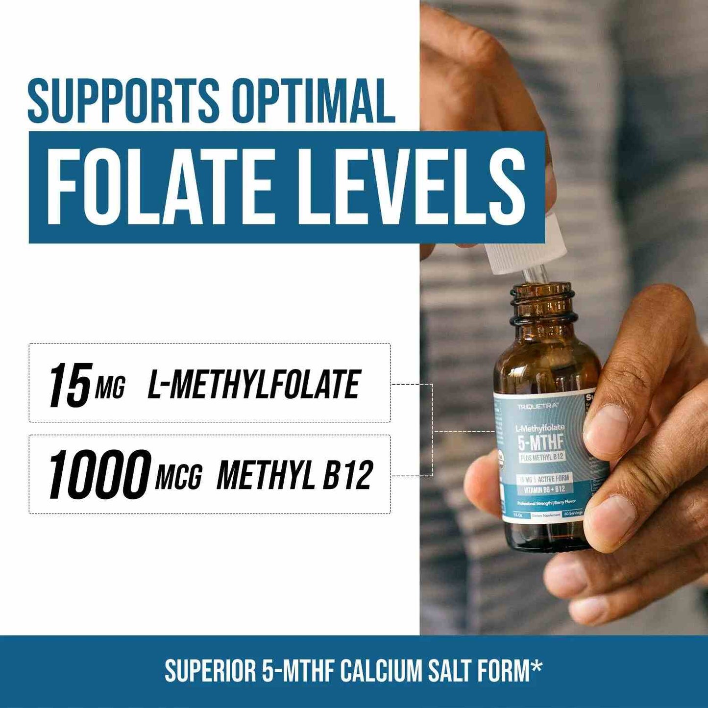 Maximize Cellular Vitality: High-Potency 15mg L-Methylfolate Booster