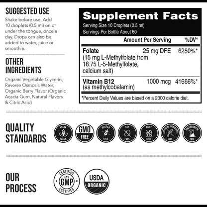 Maximize Cellular Vitality: High-Potency 15mg L-Methylfolate Booster