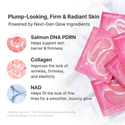 PDRN Pink Collagen Jelly Eye Mask – Instant Depuff & Wrinkle Repair