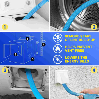 Universal Dryer Vent Cleaner Hose & Vacuum Attachment