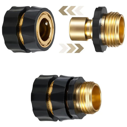 Effortless Snap-On Solid Brass Garden Hose Quick Connectors