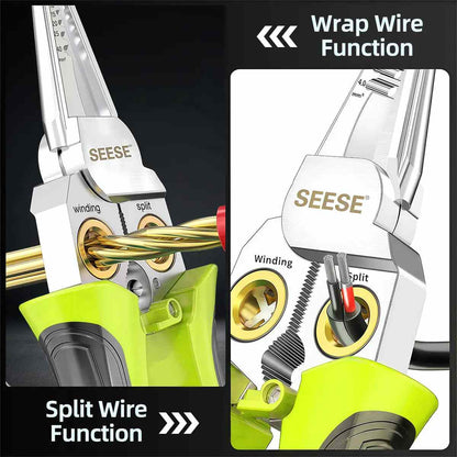 8-in-1 Wire Stripper & Built-In Non-Contact Voltage Tester Pliers
