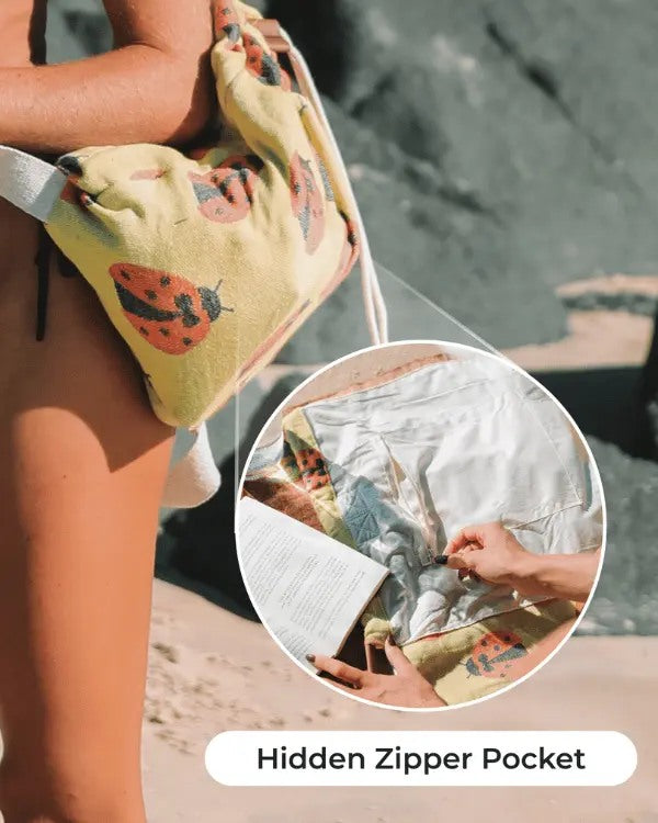 2-in-1 Beach Bag & XL Sand-Free Towel