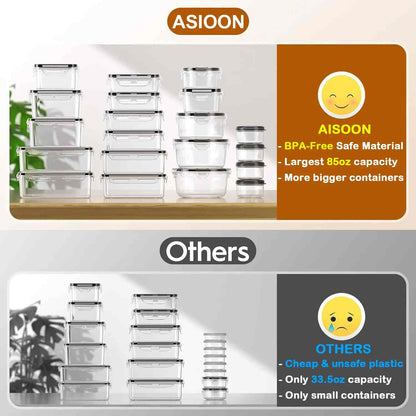 Leak-Proof Food Storage Containers Set with Airtight Lids