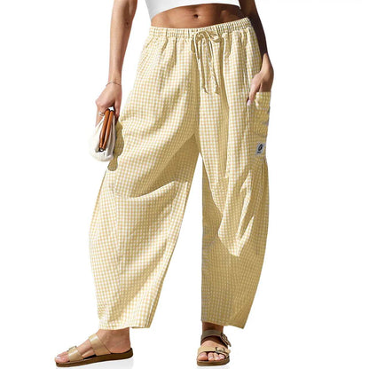 Ultra-Comfort Vertical Striped Drawstring Palazzo Pants