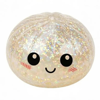 Super Squishy Dumpling Toy with Mystery Glitter & Steamer Case