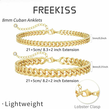 Waterproof Golden Adjustable Chain Anklet
