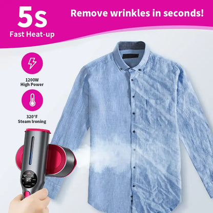 Smart 7-Mode Garment Steamer: 5s Fast Heat & Swivel Iron