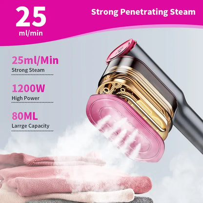 Smart 7-Mode Garment Steamer: 5s Fast Heat & Swivel Iron