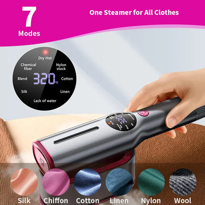 Smart 7-Mode Garment Steamer: 5s Fast Heat & Swivel Iron