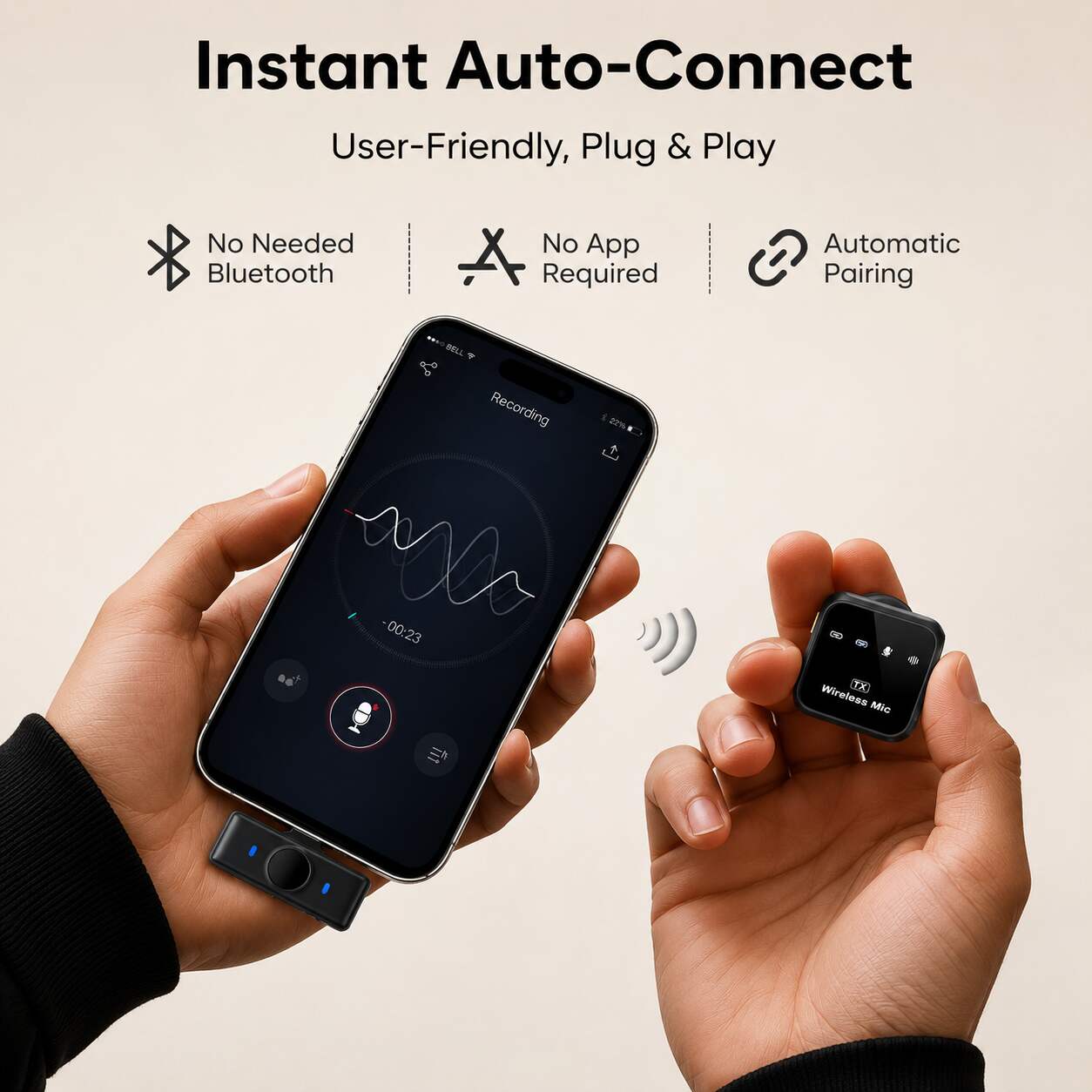 Wireless Mic with Charging Case
