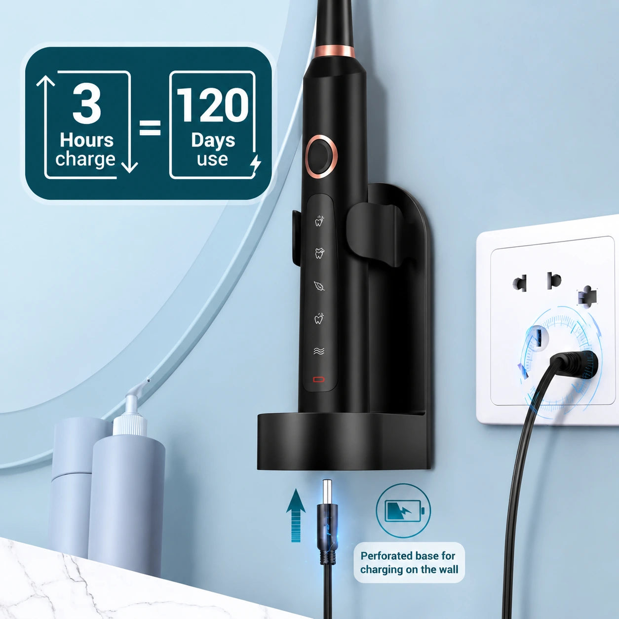 Achieve a Brighter, Whiter Smile with Our Sonic Electric Toothbrush