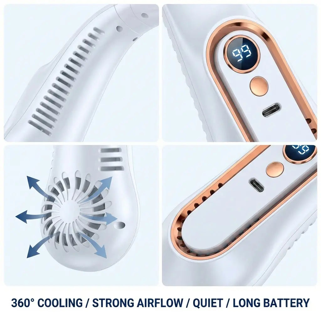 Hands-Free Wearable Bladeless Neck Fan